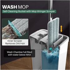360  Rotating Mop and Bucket Set with Stainless Steel Handle