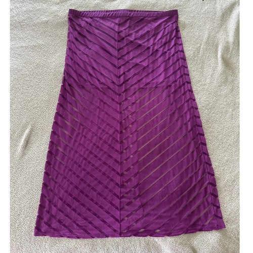Maxi Falda Mujer BONGO Púrpura Semi Transparente Elastizada Informal Festival Retro Y2K | 3X - Imagen 5 de 9