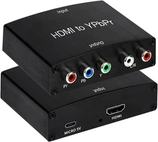 HDMI to Component Converter, HDMI to YPbPr 5RCA RGB + R/L Converter V1.4 with R/
