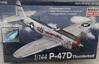NEW SEALED 2015 Minicraft P-47D THUNDERBOLT Micro Fighter Jet Model Kit 1:144