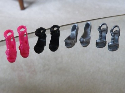 4 PAIR Barbie CLONE Doll SHOES Open Toe STRAPS Heel SANDALS Variety FREE SHIP
