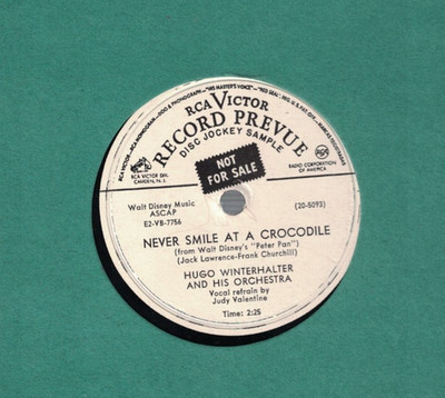 HUGO WINTERHALTER SMILE AT A CROCODILE YOU CAN FLY DISNEY PETER PAN 10'' PROMO 78