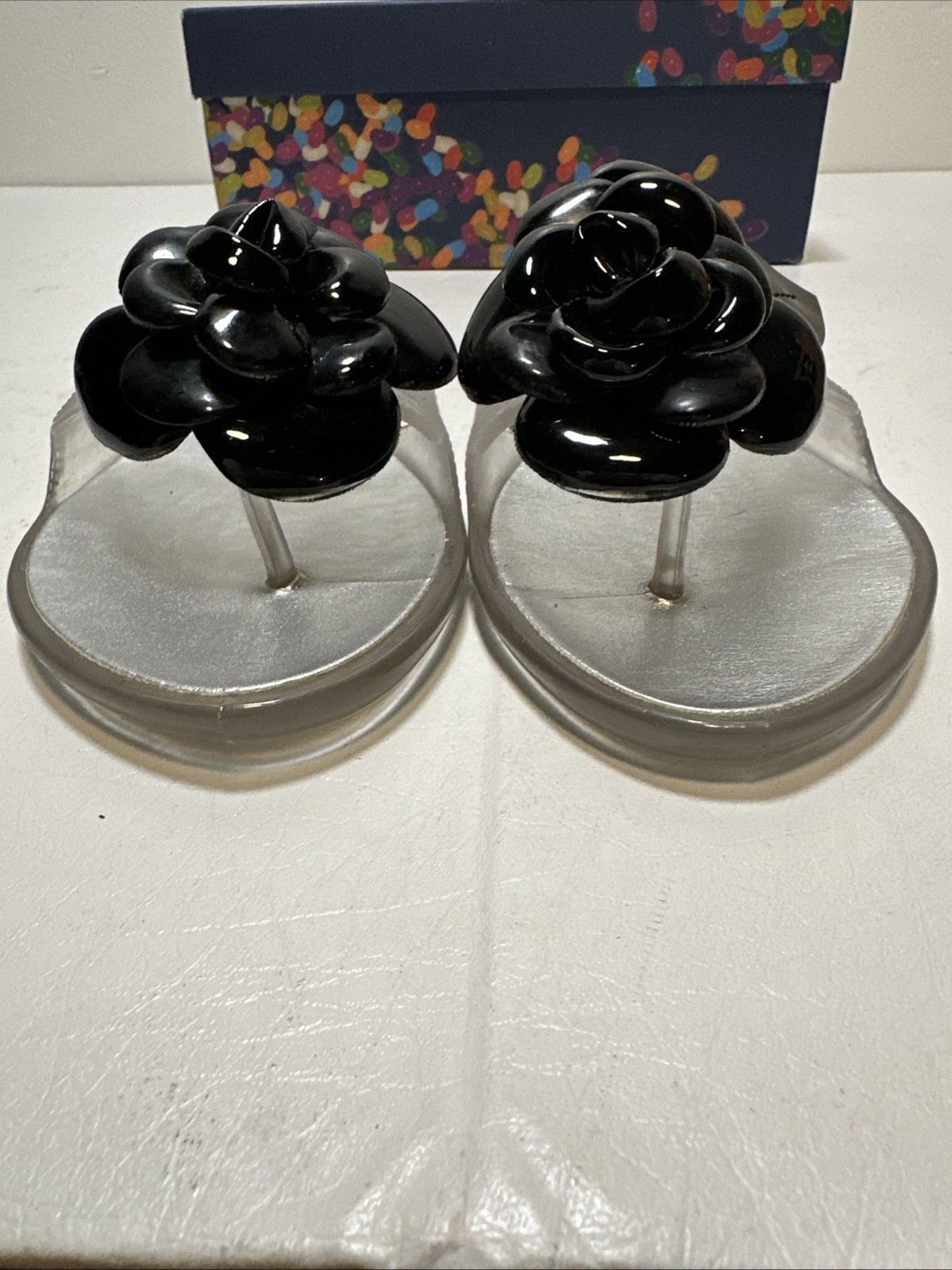 STUART WEITZMAN Bloomed translucent jelly thong W… - image 7