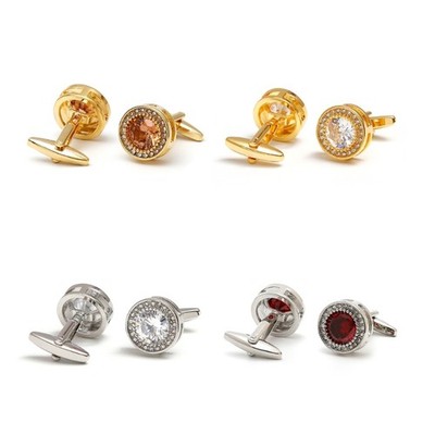 Craftsmanship Mens Cufflinks Decoration By Zircon Stones For Special Parties