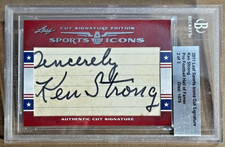 Ken Strong 2011 Leaf Sports Icons Autograph Cut Signature #2/3 BGS NFL HOF AUTO