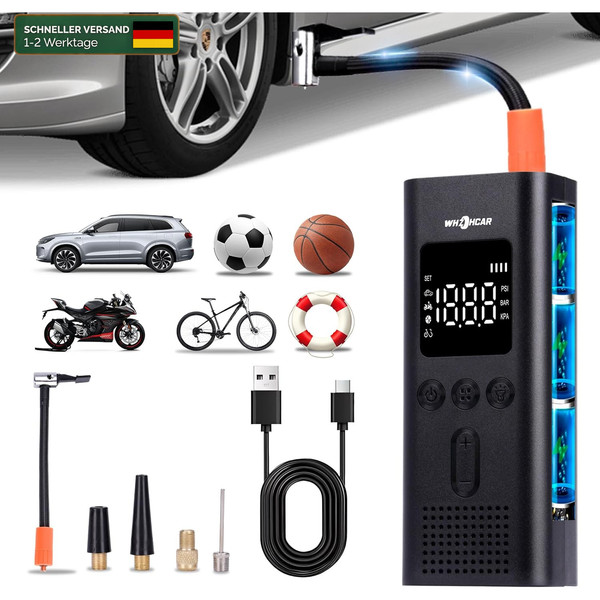 Elektrische Luftpumpe 150PSI 6000Mah Wiederaufladbar Mit Digitalanzeige-image