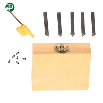 5Pack 1/4Inch Indexable Carbide C6 Insert Tool Bit & Holder Mini Lathe Set