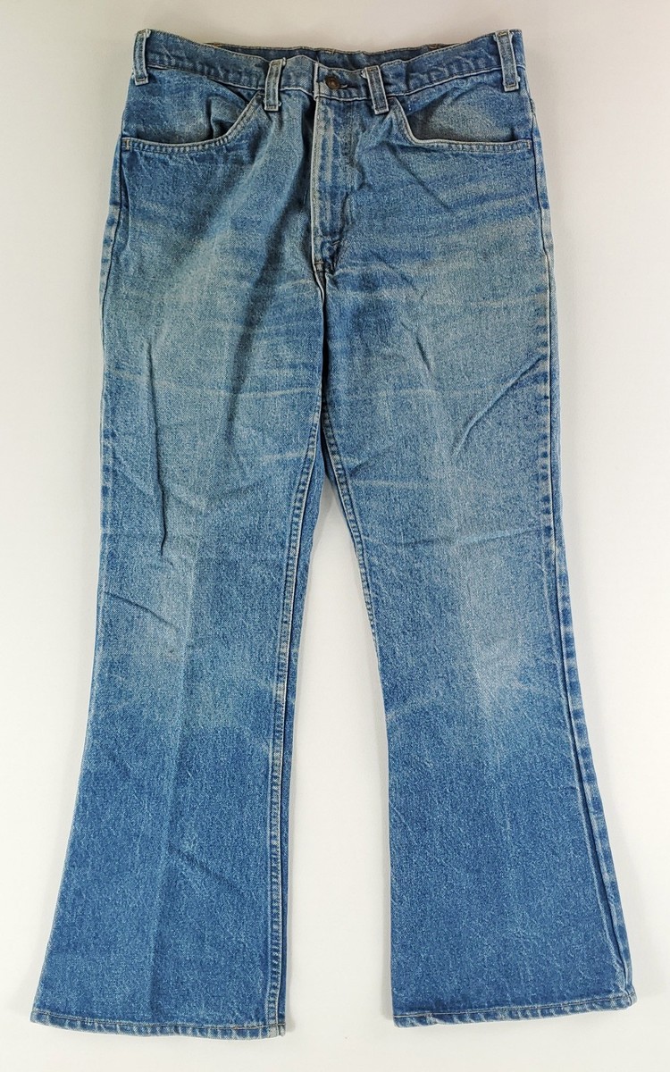 Levi's 646 Bell Bottoms VTG 70s Blue Jeans Whiskering Talon 42