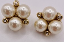 Vintage Perlen-Cluster-Ohrringe mit Goldmetal...