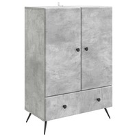 Sideboard Betongrau 66 X 34,5 X 95 Cm Holzwerkstoff Wohnzimmer