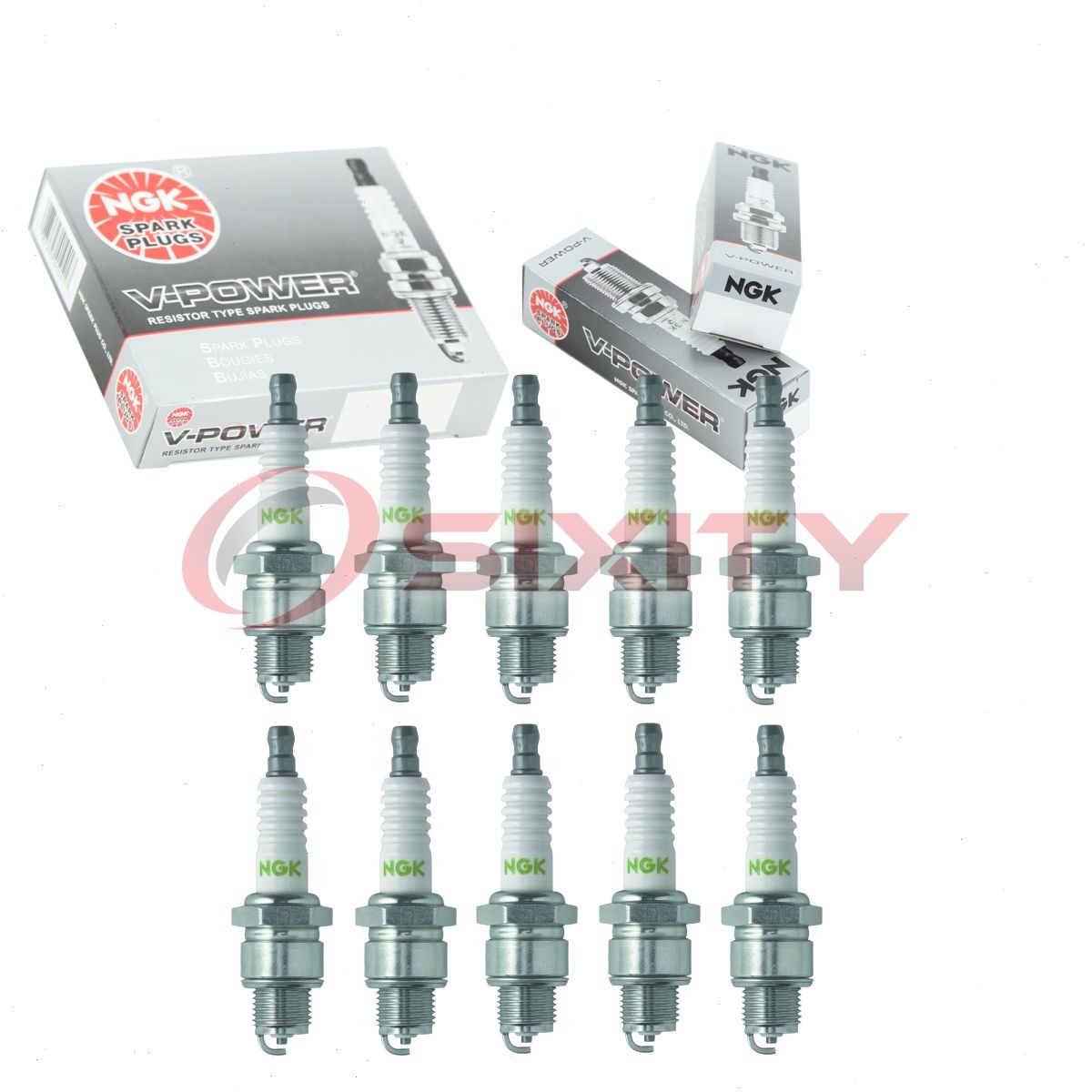 10 pc NGK 4838 BP8H-N-10 V-Power Spark Plugs for L76V 827M 33-816737Q ah