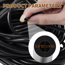 Natural Latex Rubber Tubing 1/4"ID X 3/8"OD,10FT Black
