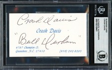 Crash Davis Signed Business Card Philadelphia A's 