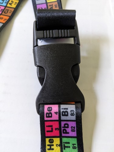 Lanyard Quick Release Buckle Key Chain Id holder Chemistry Periodic Table School - Picture 2 of 4