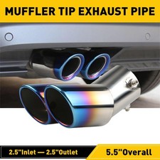 Car Exhaust Pipe Tip Rear Tail Throat Muffler Stainless Steel Round Accessories