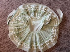 Vtg Martha s Miniatures Swiss Dot Full Circle Dress 3t Bell Mint Green