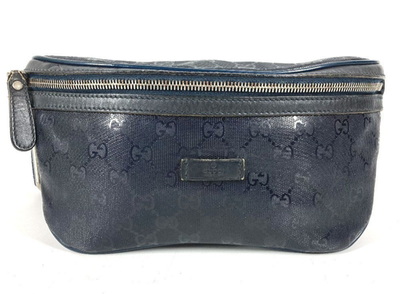 GUCCI GG Navy Waist Pouch Bum Bag Shoulder Belt Pack Women 233269