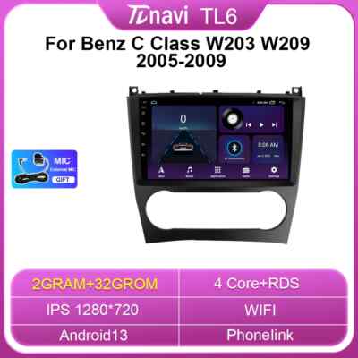 Auto Android Car Radio For Mercedes Benz C klasa W203 C200 Multimedia Player GPS