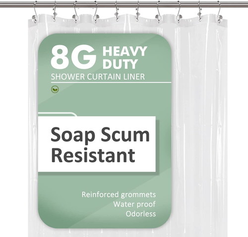 54x78 Inch Stall Shower Curtain/Liner 8G Heavy Duty Clear PEVA, 3 Bottom Magnets