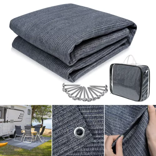 Campingteppich HDPE Vorzeltteppich Teppich Zeltteppich mit Heringe Wasserdichte