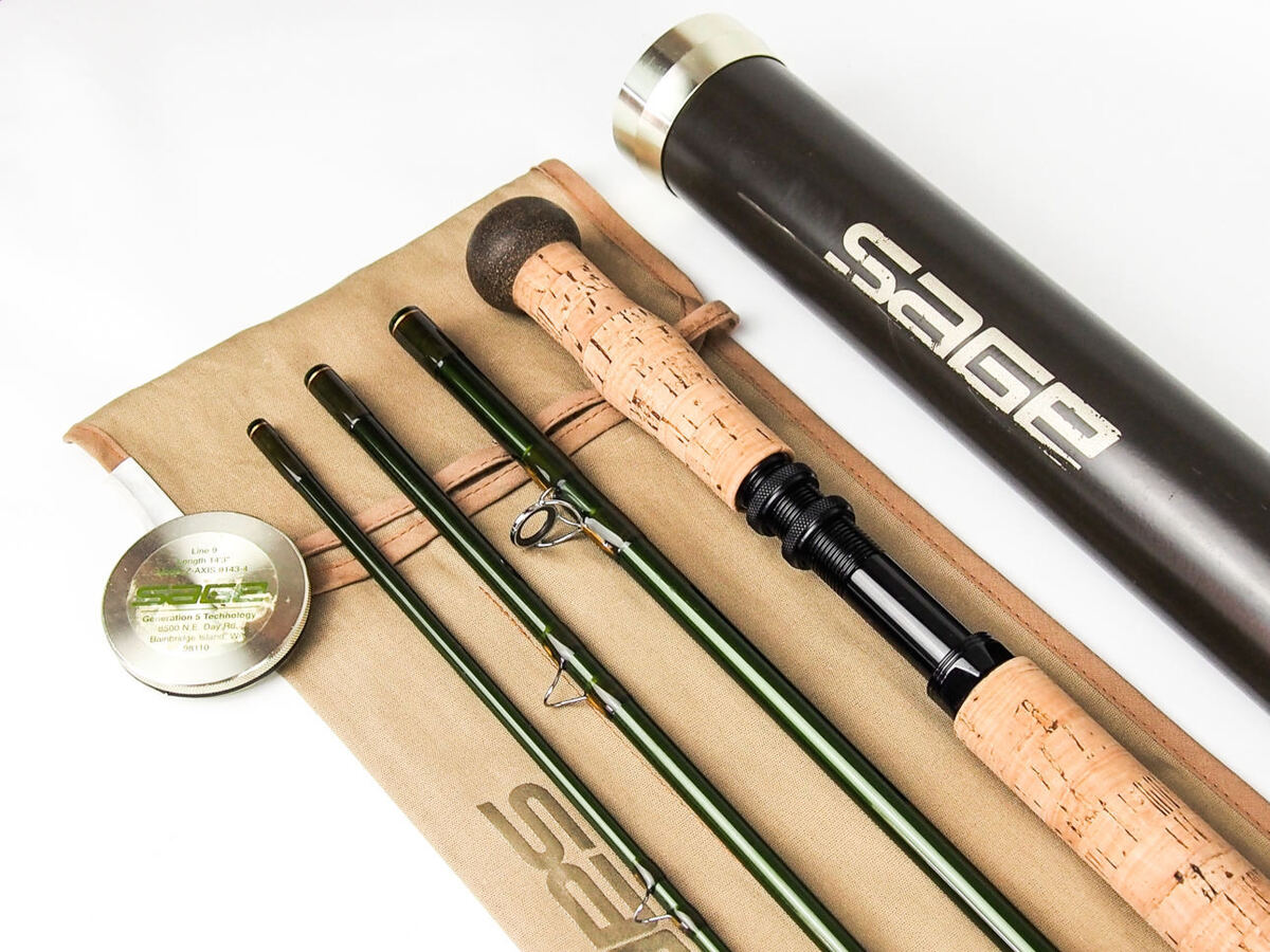 SAGE Z-Axis 4 pc Two-Handed Fly Rods 7-10 WT & 12'9”-15'0”L with rod tube &  sock