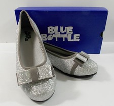 Blue Bottle Girls Tuxedo Glitter Ballerina Shoes Silver/Pewter Size 2 NIB