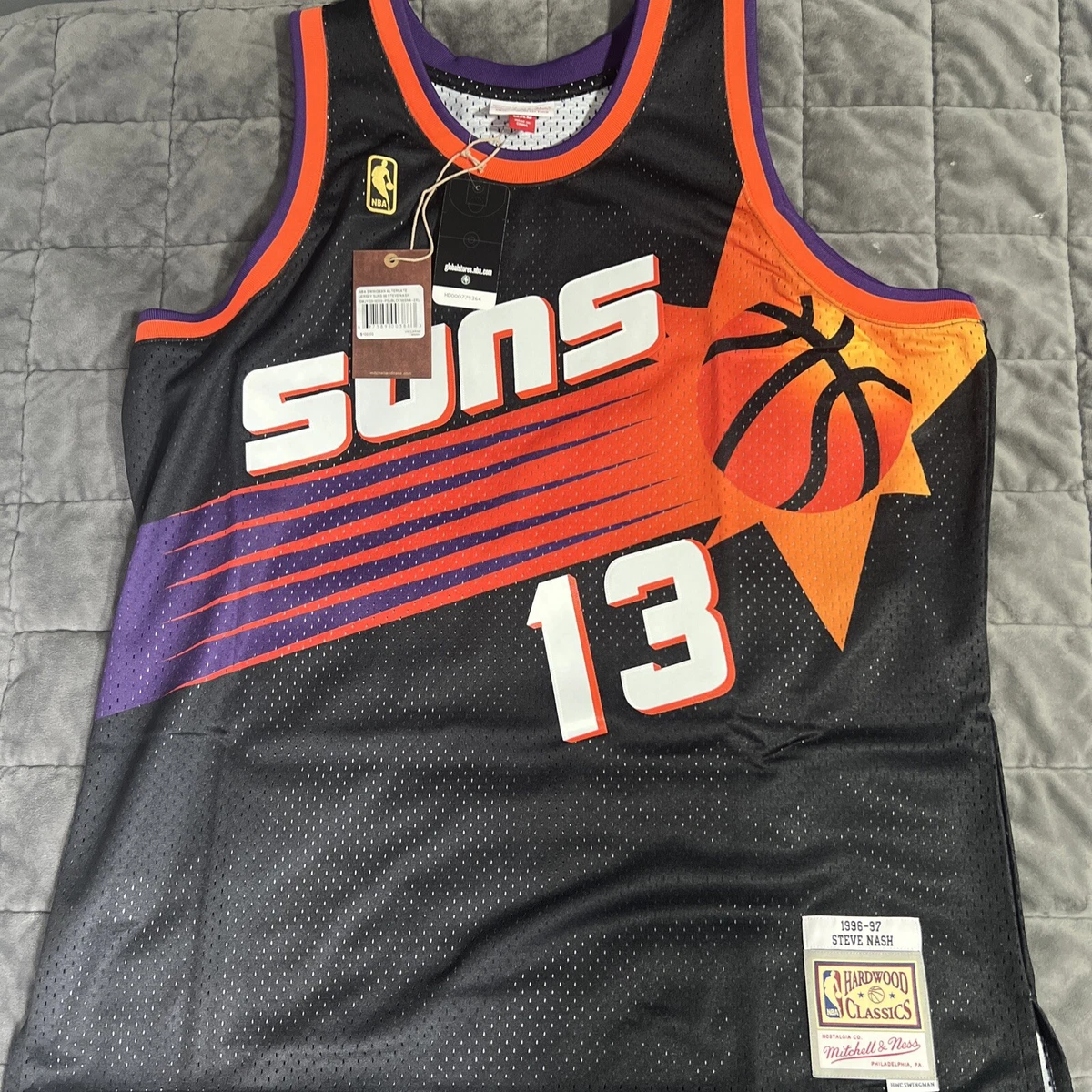 STEVE NASH MENS NBA SWINGMAN JERSEY PHOENIX SUNS WHITE MITCHEL