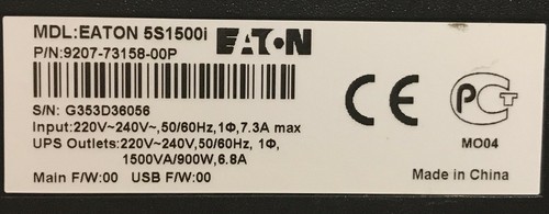 Eaton 5S 1500i Tower UPS - 5S1500I - New batteries installed - 12 Month RTB wty - Afbeelding 3 van 5