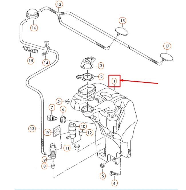 NUEVO TANQUE DEPÓSITO FLUIDO LAVADORA PARABRISAS AUDI A8 D3 4E0955453J OEM NO🇺🇸DUTY Foto 4 de 4