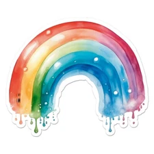 Watercolor Rainbow, Vinyl Decal Sticker, Indoor Outdoor, 3 Sizes, #11425