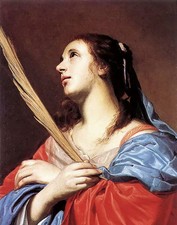 Oil painting jacob van oost the elder - female martyr young woman holding branch