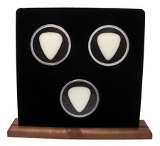 Maple Wood Display Stand For Three (3) Guitar Picks - 100% MADE IN USA - Black