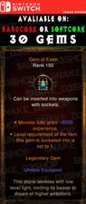 Diablo 3 Nintendo Switch - Bundle with 30x Gems of Ease - Rank 150 - Unmodded