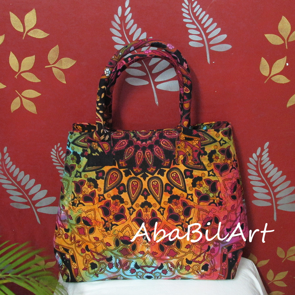 New Indian Mandala Multicolored Shoulder Handbag Cotton Hippie