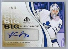 2010-11 SP GAME USED SIGNIFICANCE #SIG-GU JONAS GUSTAVSSON 4/50