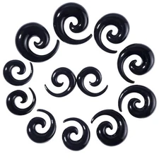 12pcs Big Gauges Spiral Ear Stretching Kit 00G-20mm Large Acrylic Spiral Set ...