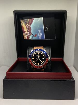 Davosa Swiss 1023-505 Men's Brown Leather Strap Vintage diver Quartz Watch  FRY51