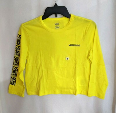 Vans Women's Fair Well Yellow/Black Crop 3/4 Sleeve Shirt (VN0A4DOHVD8) S/M/L/XL