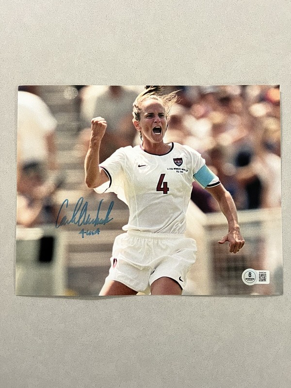 Carla Overbeck autographed signed 8x10 photo Beckett BAS COA Soccer USA World