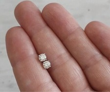 0.50 Ct Round Cut FL/D Lab Created Stud Earrings 14k White Gold 5mm Push Back