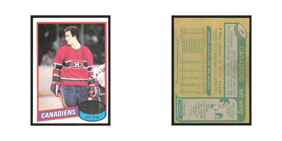 1980 Topps Bob Gainey Montreal Canadiens #58 - Image 3 of 3