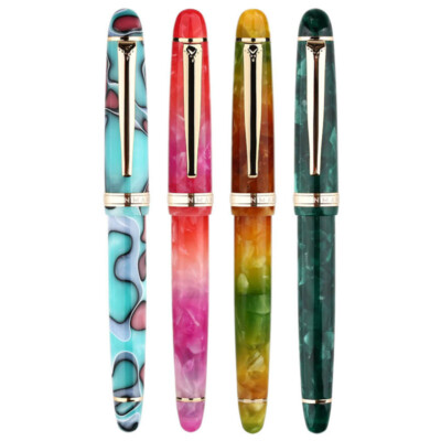 MAJOHN S3 Acrylic Fountain Pen Iridium Extra Fine Nib F/EF Converter Writing #JP