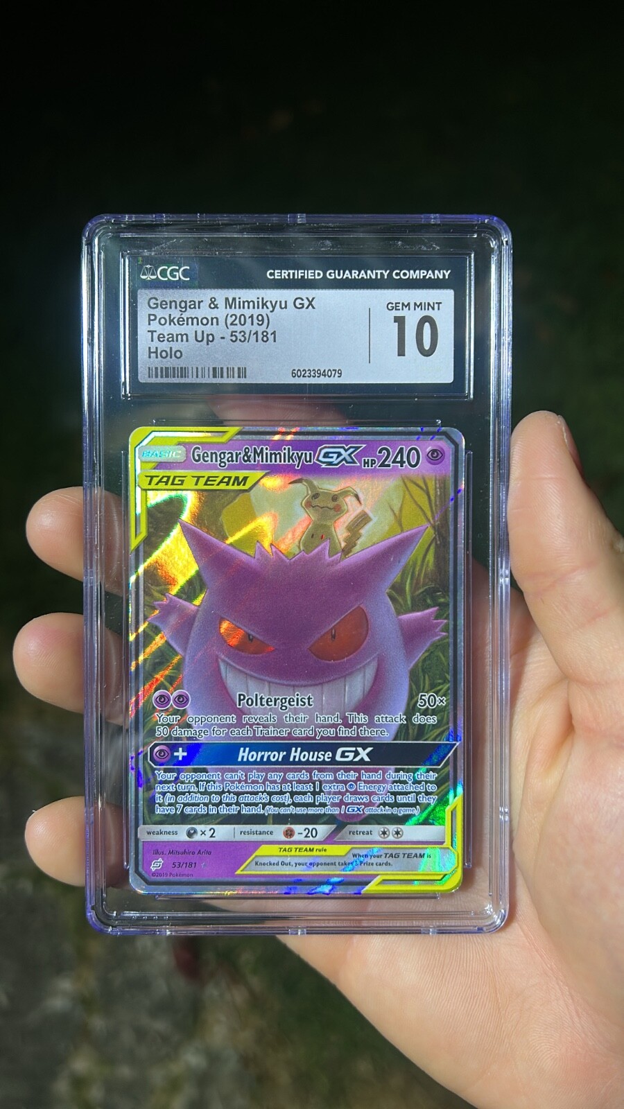 Gengar Mimikyu GX 53/181 Holo Rare Team Up Pokemon Card