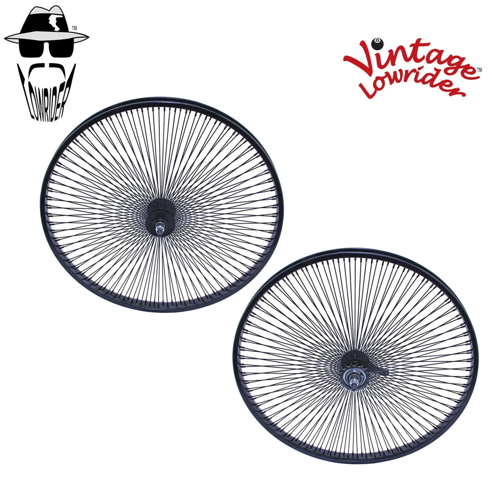 VINTAGE LOWRIDER Vtg Original Lowrider 26" Bicycle WHEEL SET 144 Spoke 14g Coaster Brake Black