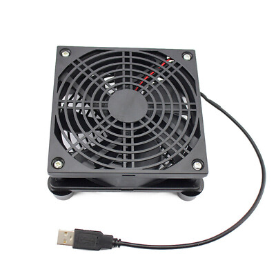 2500RPM USB Cooling Fan Stand Silent Cooler 120mm for Router Modem Cable TV Box