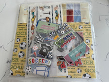 Sports-Soccer Scrapbooking Kit Supplies - Paper Chipboard Dimensional Handmade