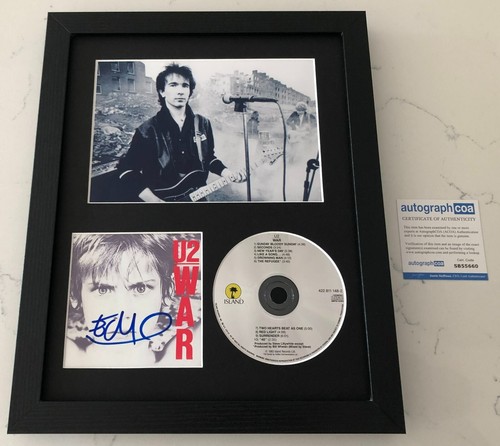 THE EDGE SIGNED U2 WAR FRAMED & MATTED CD w/EXACT VIDEO PROOF & AUTOGRAPH ACOA