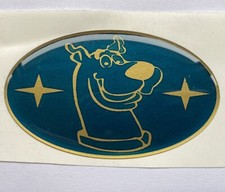 SCOOBY DOO CAR DOMED GRILL BONETT BADGE SUBA IMPR BLUE & GOLD STI SIZE 75 X 45MM