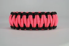 550 Paracord Survival Bracelet King Cobra Black/Pink "Made in the USA"