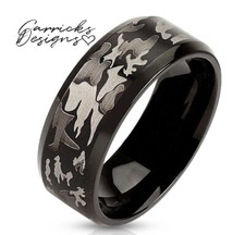 Men's Urban Camouflage Promise Ring - Grey White black Camo Promise Ring